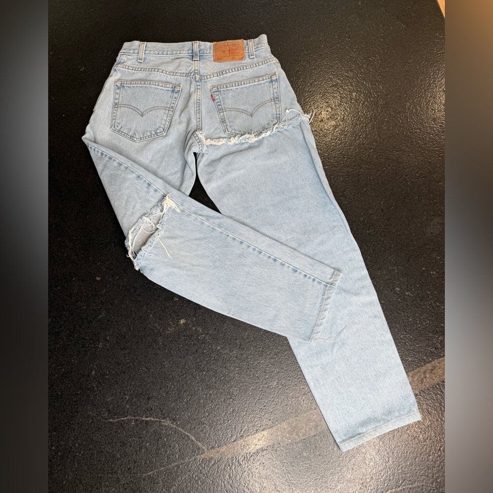 Levi's Light Blue Boyfriend Jeans custom made 30x30 - Picture 2 of 16